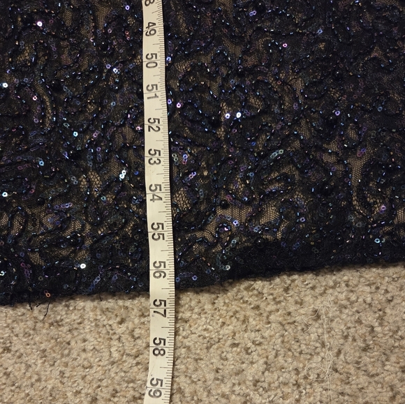 La Femme Strapless Sequin Gown 20943 Black Silver Prom Formal Open Back Size 2 - Picture 8 of 13